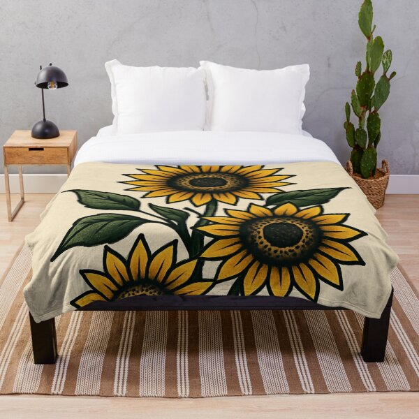 Aperçu de l'œuvre Affiche rétro de tatouage de tournesol avec ambiance estivale, plantes de jardin, cadeau de jardinier vintage créée et vendue par Wild Blood Designs.