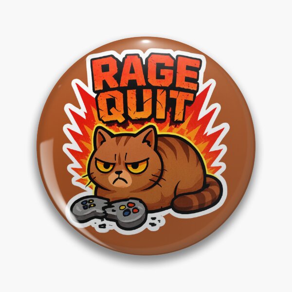 Artikelvorschau, "Rage Quit" Lustiger Gamer-Katzenbrot-Vektor Sticker entworfen und verkauft von catastrocat.
