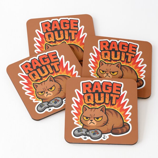 Item preview, "Rage Quit" Funny Gamer Cat Loaf Vector Sticker designed and sold by catastrocat.