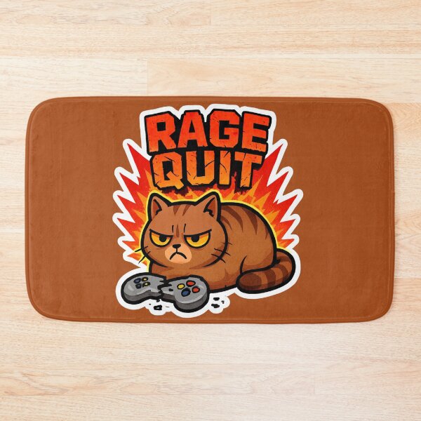 Item preview, "Rage Quit" Funny Gamer Cat Loaf Vector Sticker designed and sold by catastrocat.