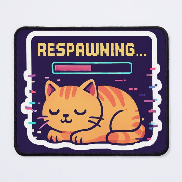 Item preview, "Respawning" Funny Gamer Cat Loaf Vector Sticker designed and sold by catastrocat.
