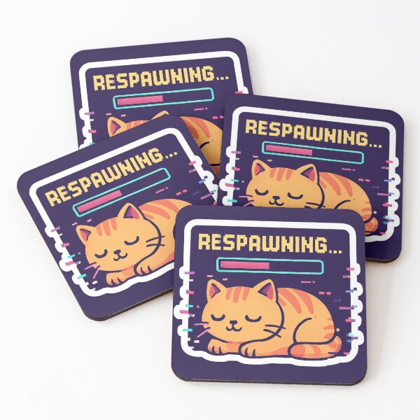 Item preview, "Respawning" Funny Gamer Cat Loaf Vector Sticker designed and sold by catastrocat.