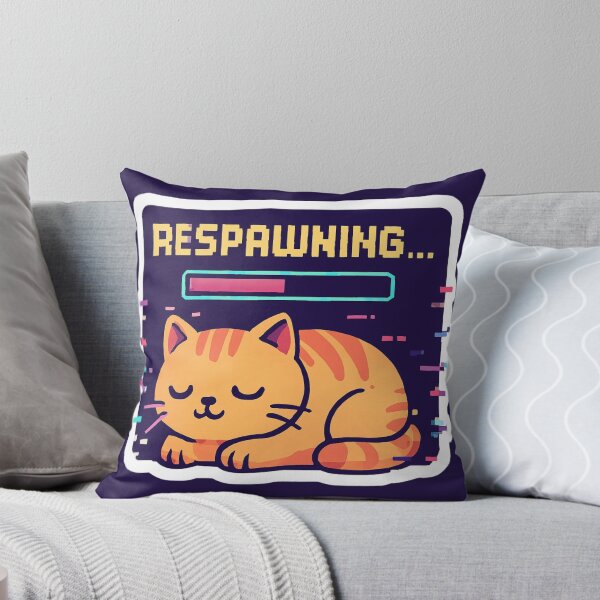 Item preview, "Respawning" Funny Gamer Cat Loaf Vector Sticker designed and sold by catastrocat.