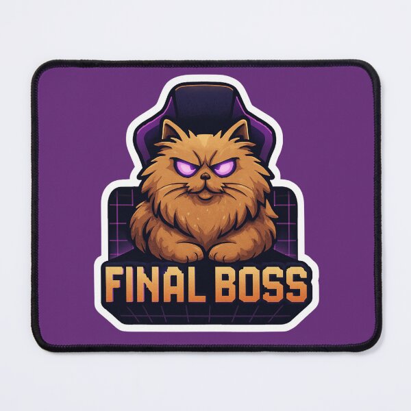 Item preview, "Final Boss" Funny Gamer Cat Loaf Vector Sticker designed and sold by catastrocat.