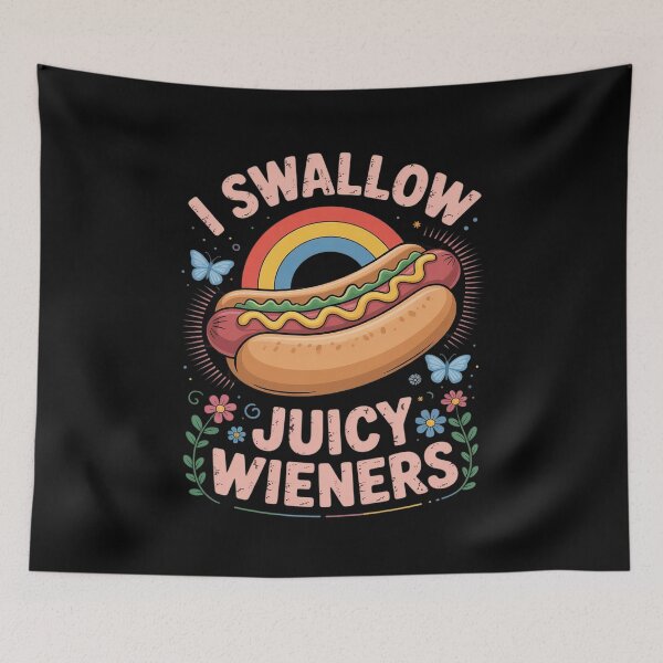 Item preview, I Swallow Juicy Wiener Inappropriate Adult Humor Women designed and sold by Charidana.