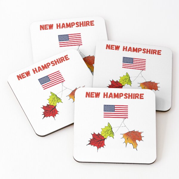Item preview, New Hampshire souvenir Autumn leaves Fall lovers US flag designed and sold by Artstastic.