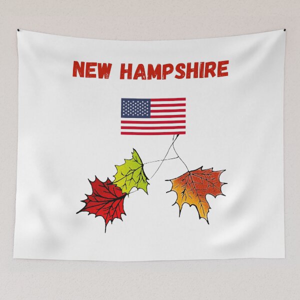 Item preview, New Hampshire souvenir Autumn leaves Fall lovers US flag designed and sold by Artstastic.