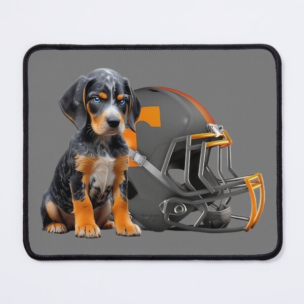 Item preview, Bluetick Coonhound Puppy with Football Helmet designed and sold by Pickle Wicked Designs.