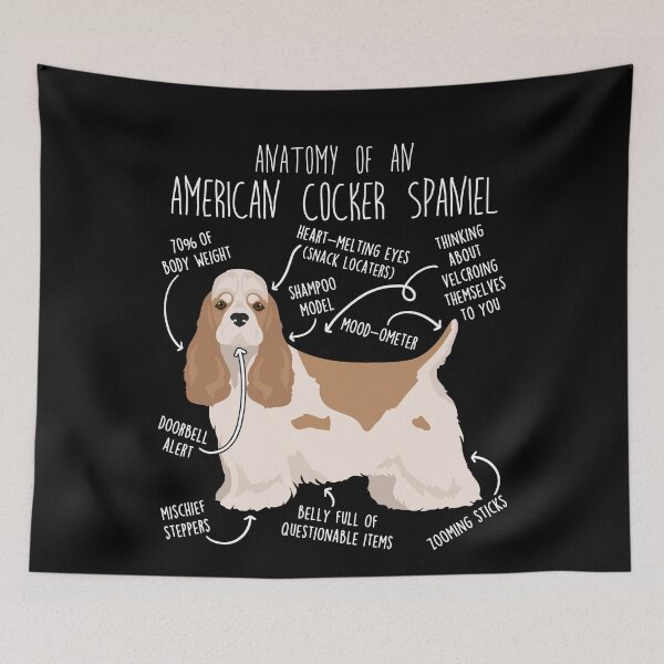 Item preview, Buff and White American Cocker Spaniel Dog Anatomy designed and sold by Clara Hollins.