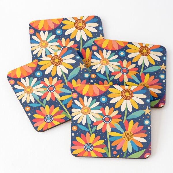 Item preview, Modern Geometric Colorful Daisies designed and sold by artedamensagem.