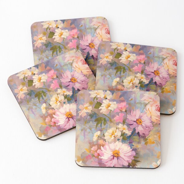 Item preview, Pastel Pink, Yellow, And Aqua Floral Oil Painting designed and sold by DEC02.