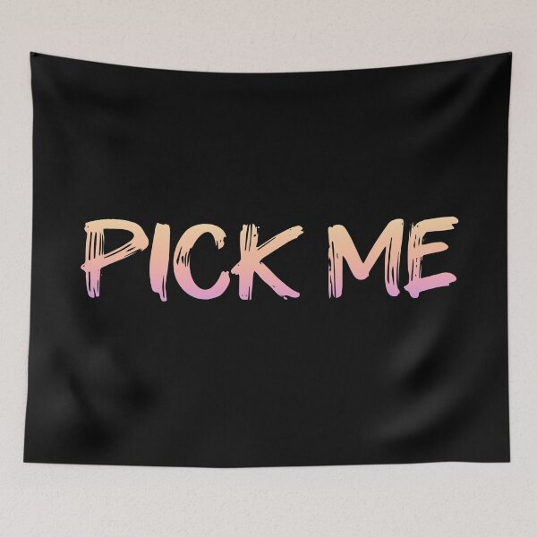 Item preview, PICK ME, Peach Brush Typography designed and sold by Memes N Lore .