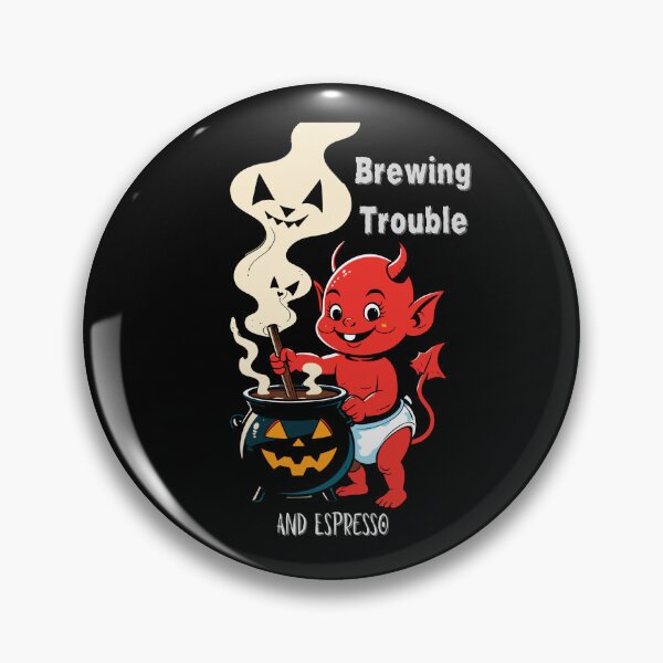 Item preview, Brewing Trouble and Espresso – Cute Little Devil designed and sold by Darty Creations.