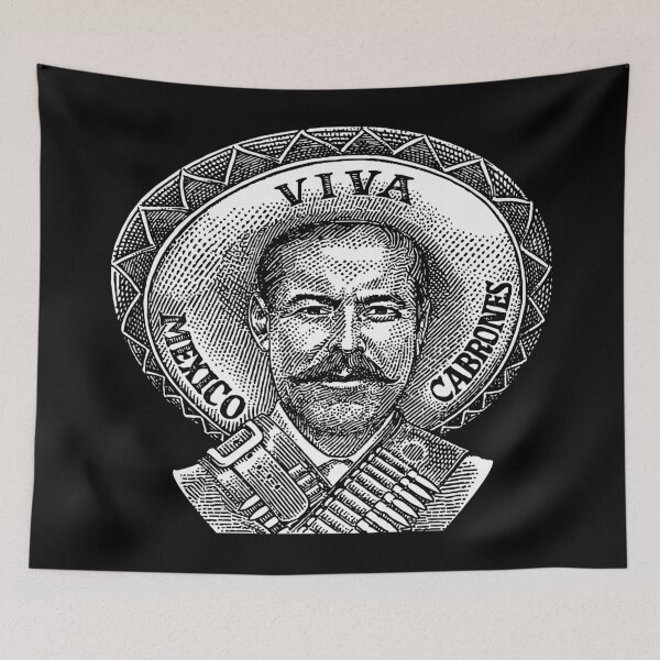 Item preview, Pancho Villa Viva Mexico Cabrones - Black and White Art designed and sold by VALQUIRIAMX.
