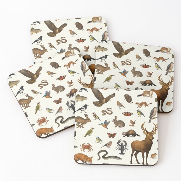 Item preview, Animals of the United Kingdom Illustration Chart Wildlife Art designed and sold by kakarikihill.