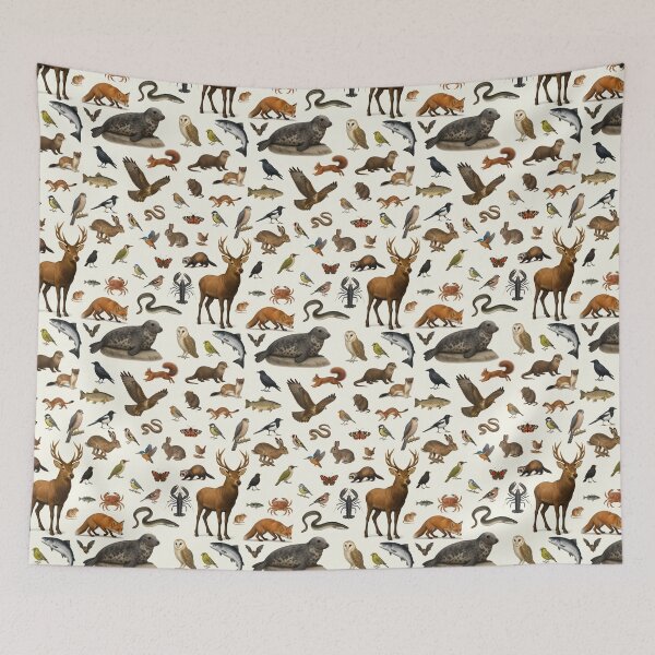Item preview, Animals of the United Kingdom Illustration Chart Wildlife Art designed and sold by kakarikihill.