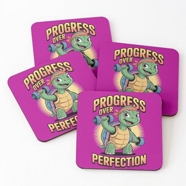 Item preview, Progress Over Perfection – Tortoise Gym Design designed and sold by GENX-AUTISM-DAD.