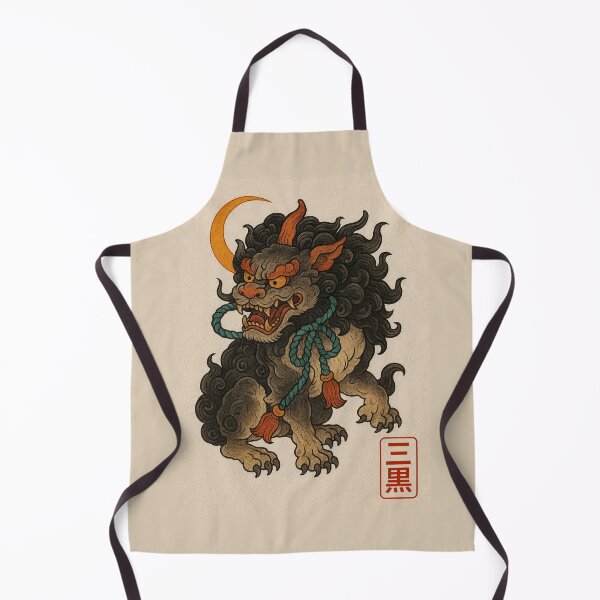 Item preview, Fu Dog Guardian with Crescent Moon – Irezumi Style designed and sold by SankuroCorp.