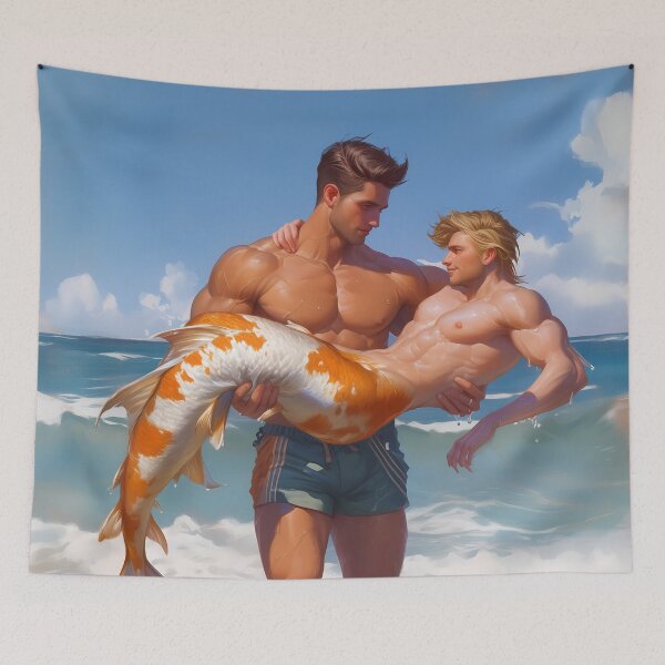 Item preview, Merman Rescue - Koi designed and sold by WesScottsWhimsy.
