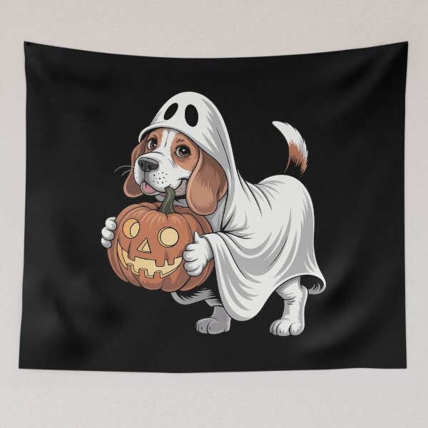 Item preview, Beagle Ghost Dog Halloween designed and sold by brynatshop.