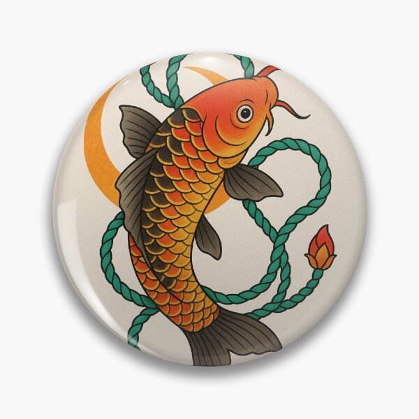 Item preview, Pez koi con flores de loto – Tatuaje estilo japonés designed and sold by SankuroCorp.