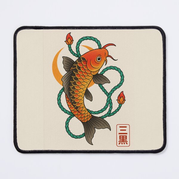 Item preview, Koi Fish with Lotus Flowers – Japanese Tattoo Style designed and sold by SankuroCorp.