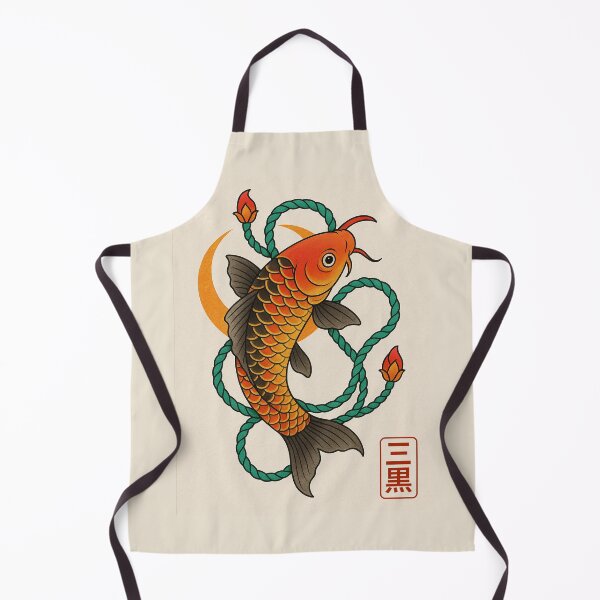 Item preview, Koi Fish with Lotus Flowers – Japanese Tattoo Style designed and sold by SankuroCorp.