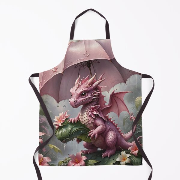 Item preview, Baby Dragon Under the Pink Umbrella designed and sold by House of Ada Zuri .
