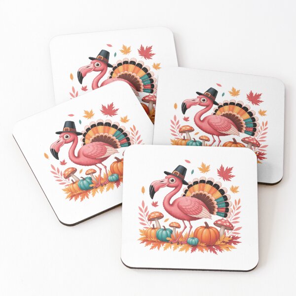 Item preview, Flamingo Turkey Cute Flamingo Turkey Fall Leaf Thanksgiving designed and sold by brynatshop.