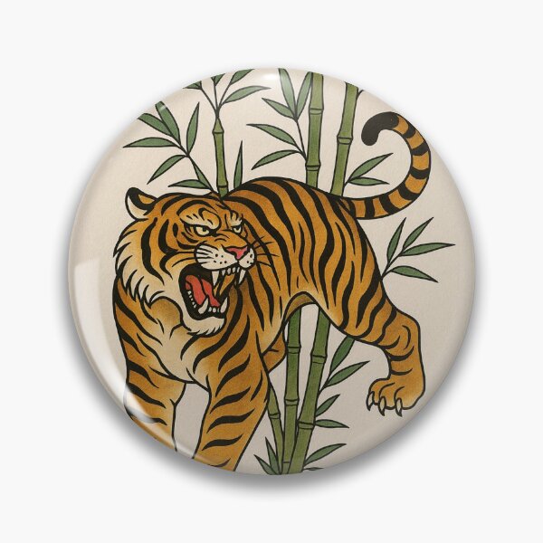 Item preview, Japanese Tiger with Bamboo – Irezumi Tattoo Style designed and sold by SankuroCorp.