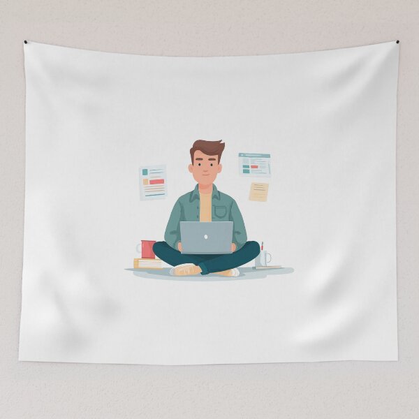 Item preview, Modern College Guy Focused On Schoolwork designed and sold by FWLKIT.