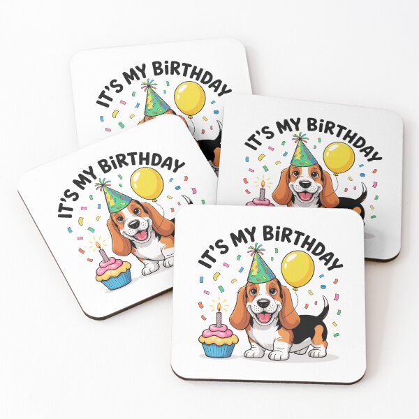 Item preview, It's My Birthday Basset Hound Celebration designed and sold by TheAnimalZ00.