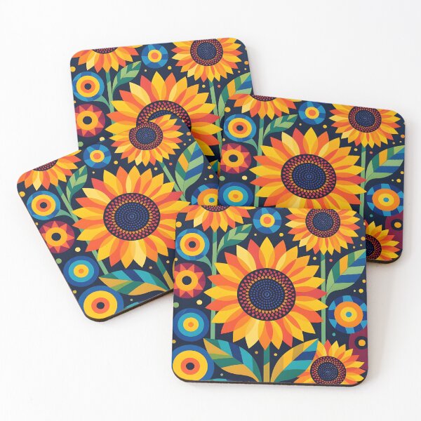 Item preview, Modern Geometric Colorful Sunflowers designed and sold by artedamensagem.