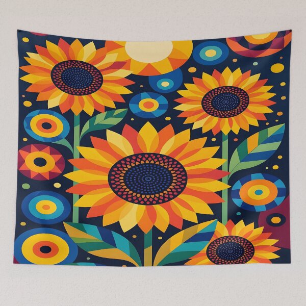 Item preview, Modern Geometric Colorful Sunflowers designed and sold by artedamensagem.