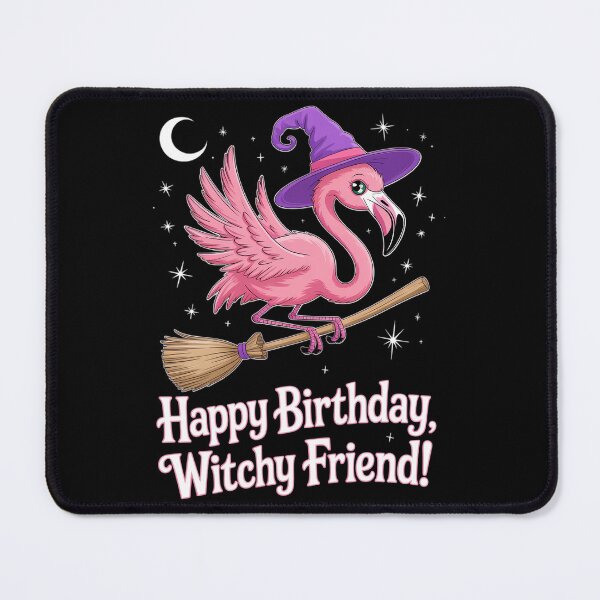 Item preview, Happy Birthday Witchy Friend Halloween Flamingo Witch Hats Scary designed and sold by brynatshop.