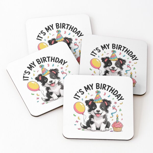 Item preview, It's My Birthday Border Collie Celebration designed and sold by TheAnimalZ00.