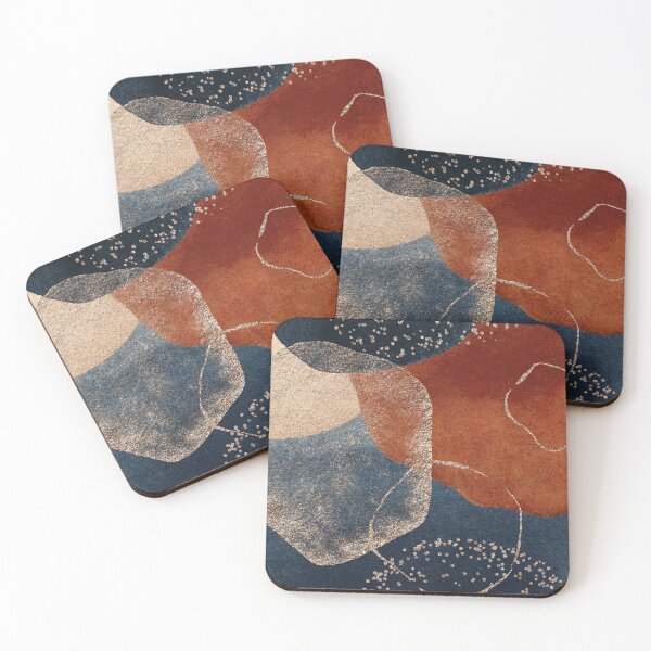 Item preview, Modern Abstract Terracotta Blush and Navy Blue designed and sold by PixDezines.