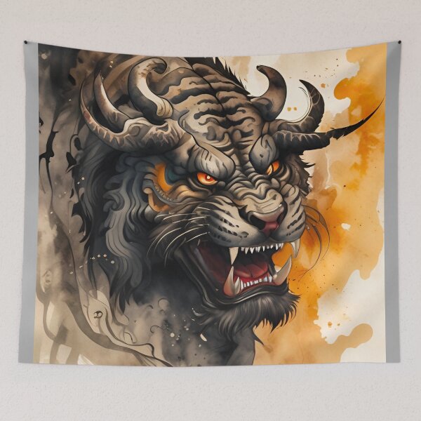 Item preview, Horned Tiger designed and sold by MatrixTattoo.