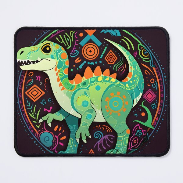 Item preview, Tribal dinosaur art with bright colors designed and sold by Ledsor.