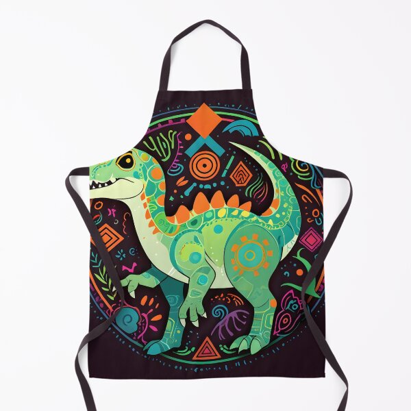 Item preview, Tribal dinosaur art with bright colors designed and sold by Ledsor.