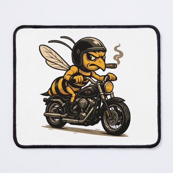 Item preview, Cool Biker Bee on Motorcycle – Funny Harley Style Bee with Cigar designed and sold by metalcharisma.