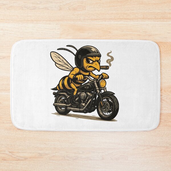 Item preview, Cool Biker Bee on Motorcycle – Funny Harley Style Bee with Cigar designed and sold by metalcharisma.