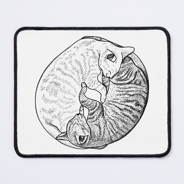 Item preview, Ying and Yang Cat - Black and White Illustration designed and sold by PitiHerreraStudio.