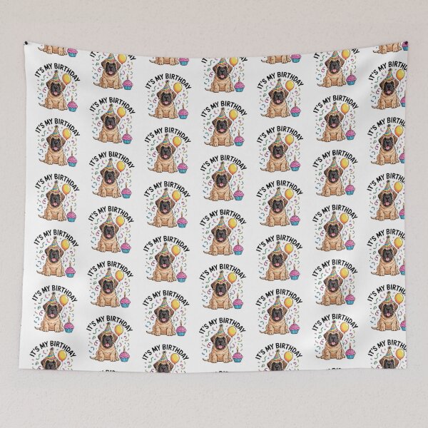 Item preview, It's My Birthday English Mastiff Celebration designed and sold by TheAnimalZ00.