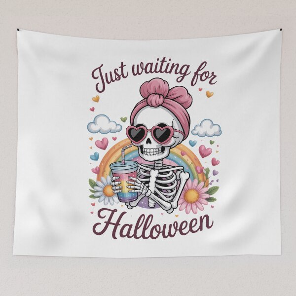 Item preview, Just Waiting For Halloween Skeleton Spooky Summer designed and sold by brynatshop.