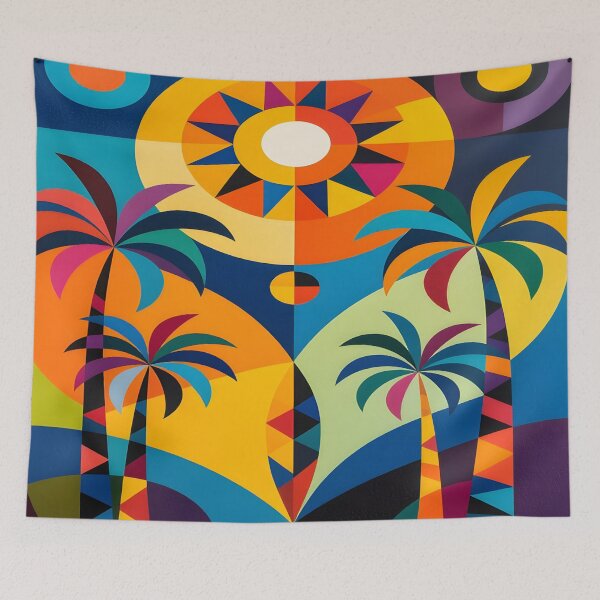 Item preview, Modern Geometric Colorful Palms designed and sold by artedamensagem.
