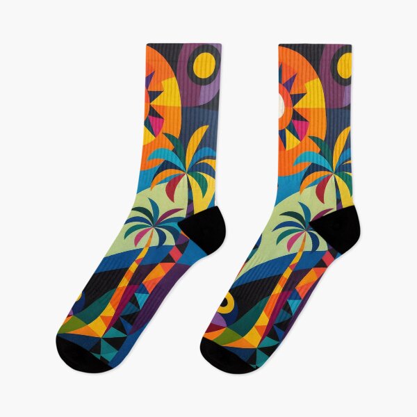 Item preview, Modern Geometric Colorful Palms designed and sold by artedamensagem.