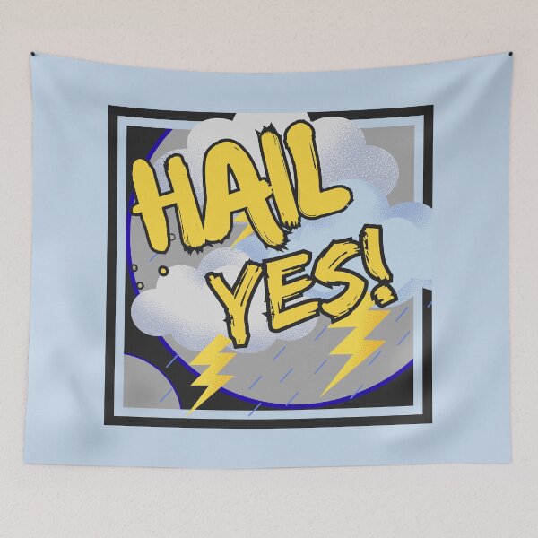 Item preview, Hail Yes! - Funny Cute Storm Chaser Cloud Lightning Lover or Hail Damage Car designed and sold by tumbleweedphoto.