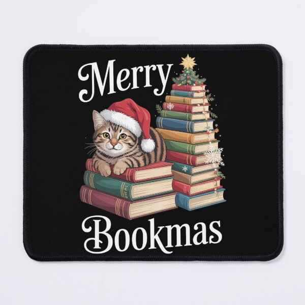 Item preview, Merry Bookmas Cat Reading A Book Christmas designed and sold by brynatshop.