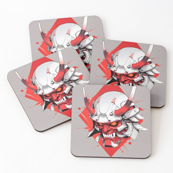 Item preview, Cyber oni and samurai demon mask designed and sold by Ledsor.